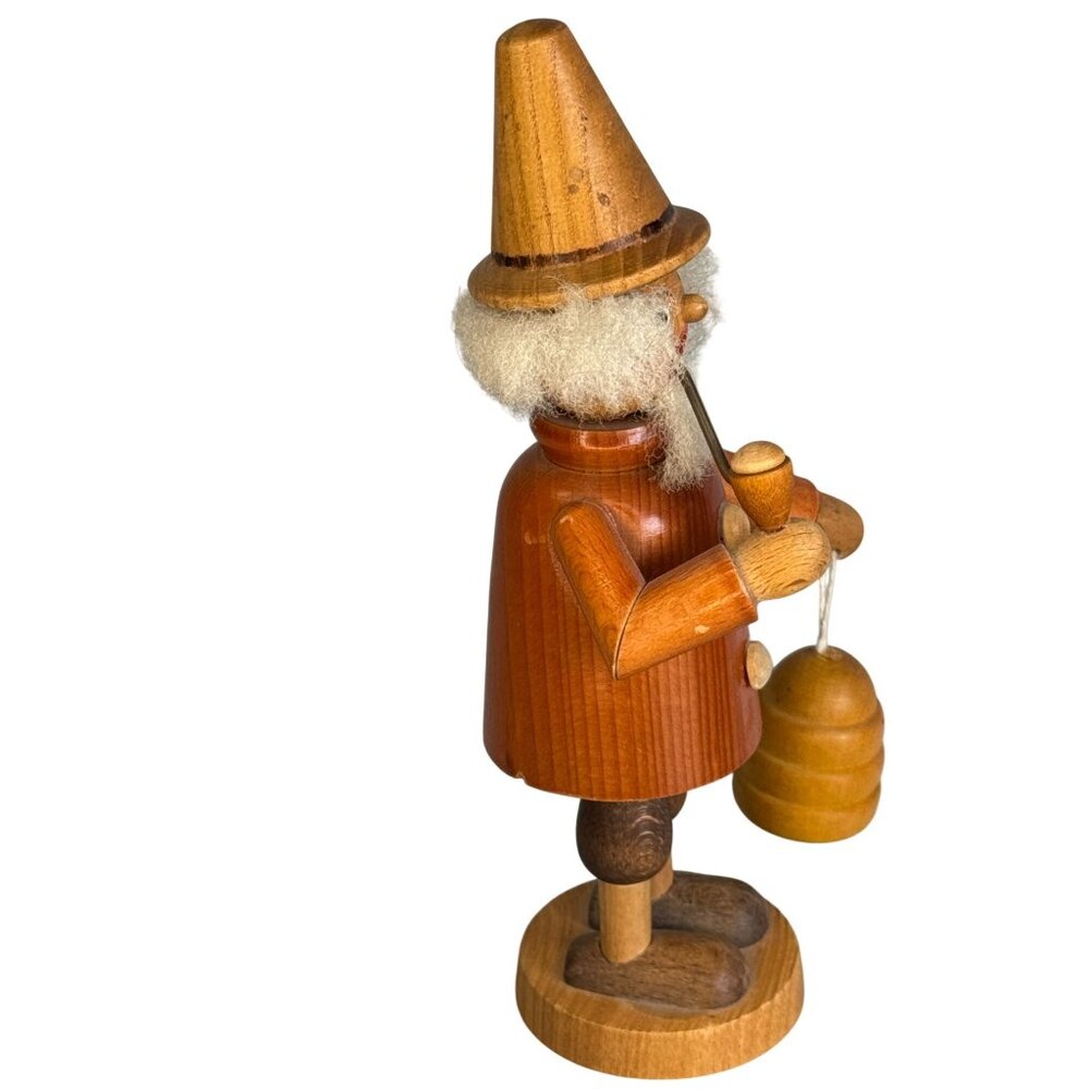 GDR Era German Erzgebirge Smoker Beekeeper Seiffener Volkskunst 7 1/2" - Picture 3 of 7